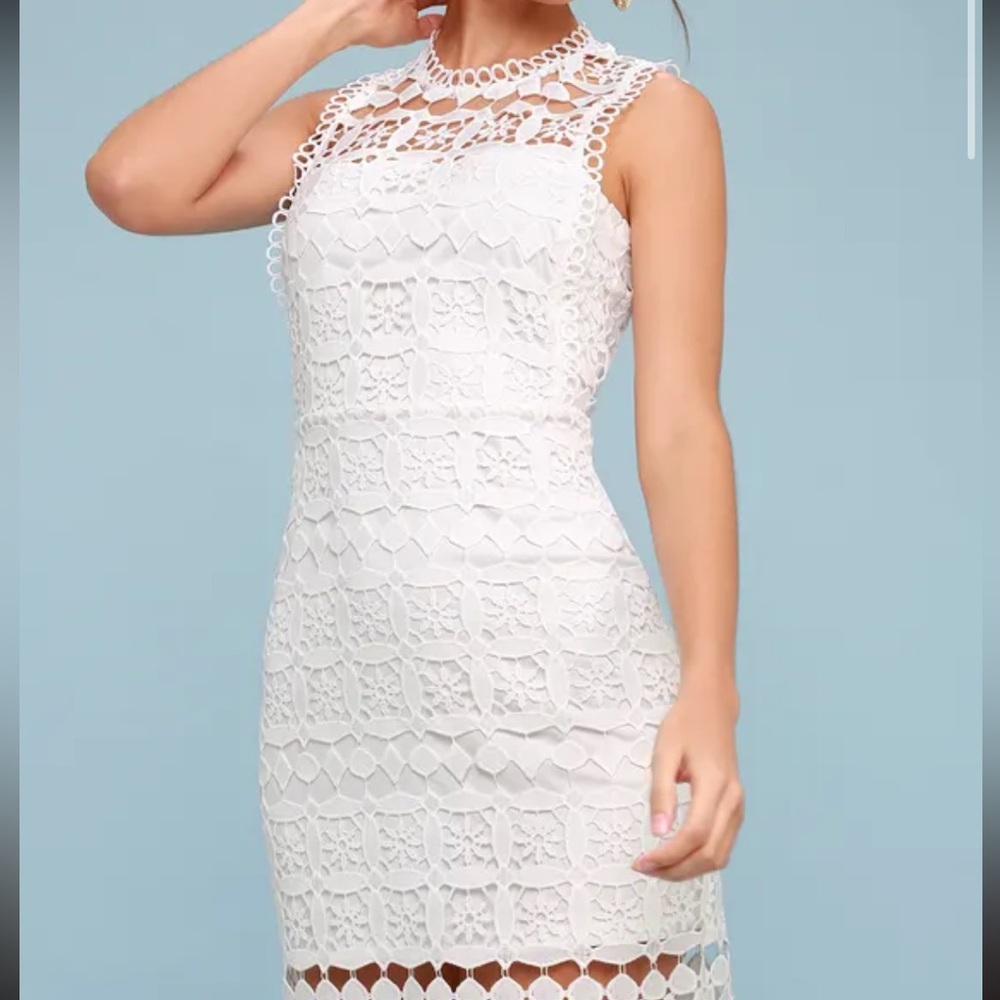 White crochet dress